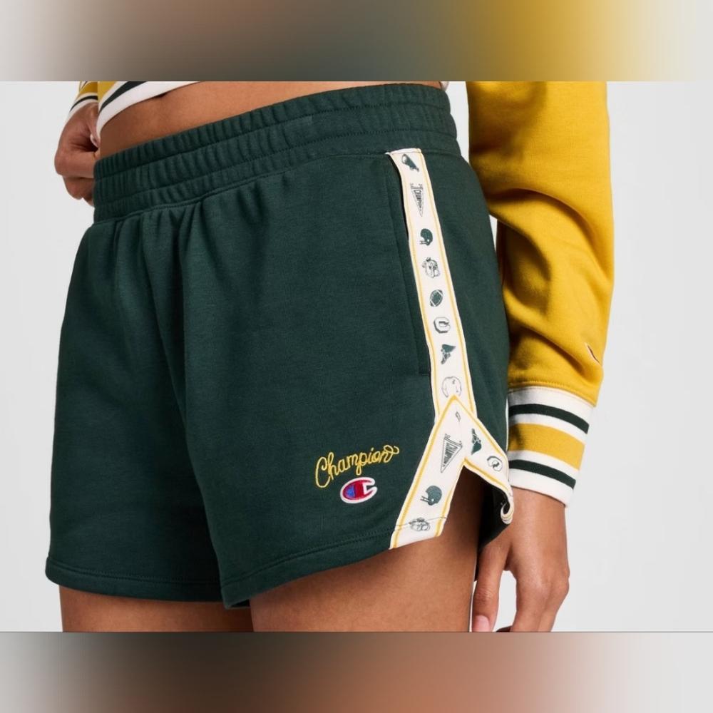 NWT, Champion, Green, Mid-rise, French Terry, Pull On Shorts - Ladies XXL
